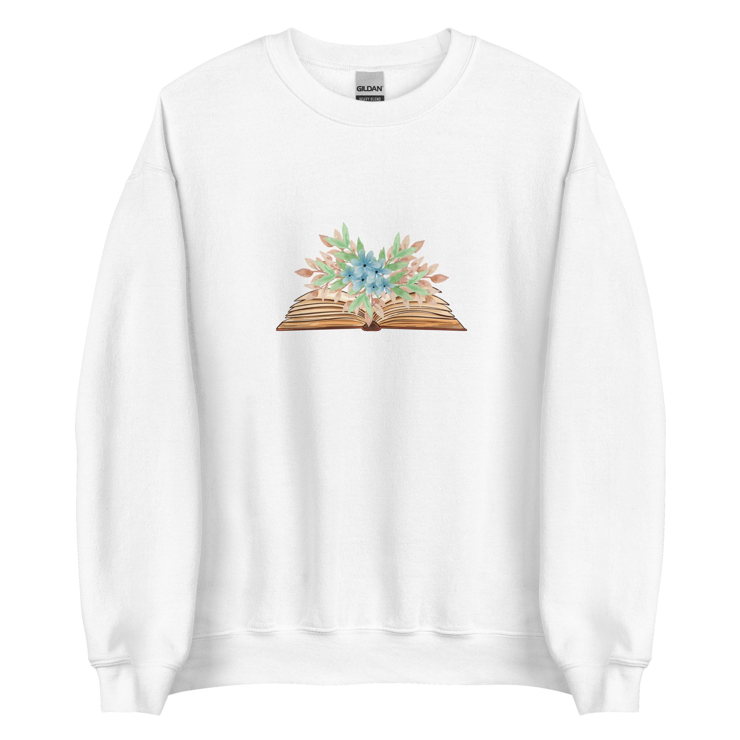 Rustic Forget-Me-Not and Book Unisex Sweatshirt
